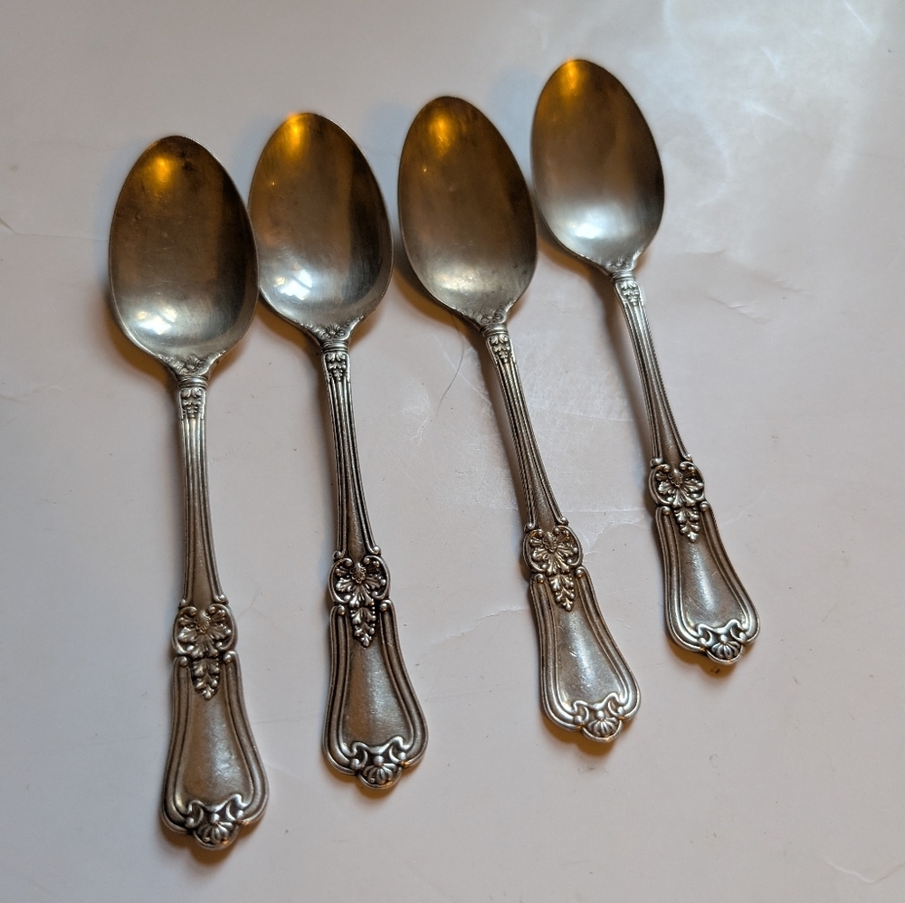 Set 4 x Teaspoons Birks Regency Plate Richmond vintage silverplate